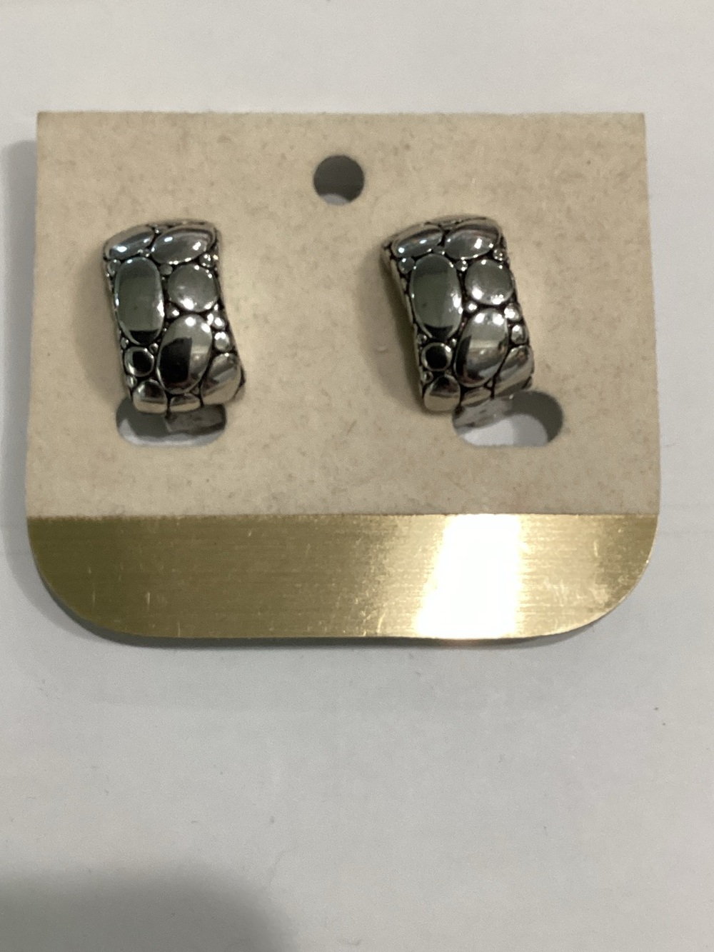 Silver Textured Hoop clip on Earrings -‎ Women Jewelry Earrings